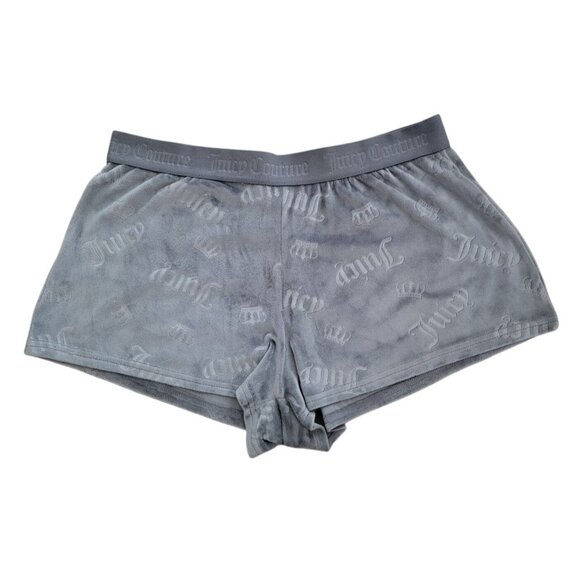 Juicy Couture Sleepwear Women's Grey Velour Sleep Shorts Sz L - Picture 1 of 5